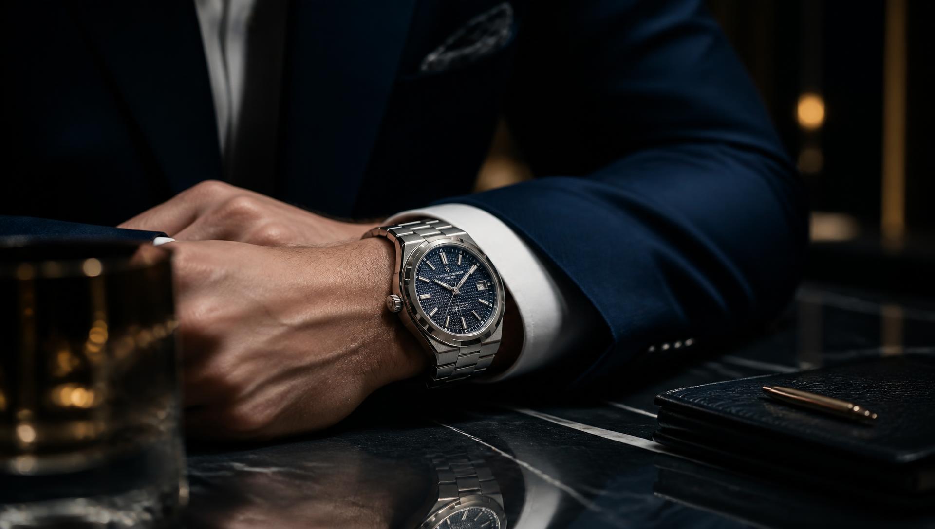 Timepiece presented on a boutique tray