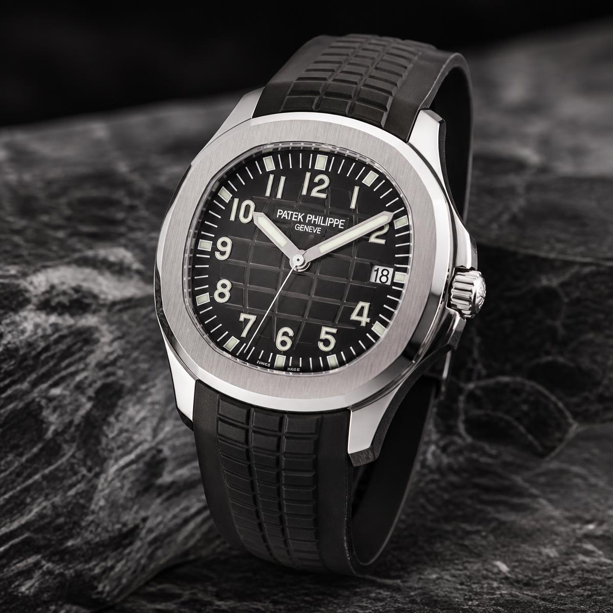 Patek Philippe Aquanaut 5167A-001 — Black embossed with luminescent markers