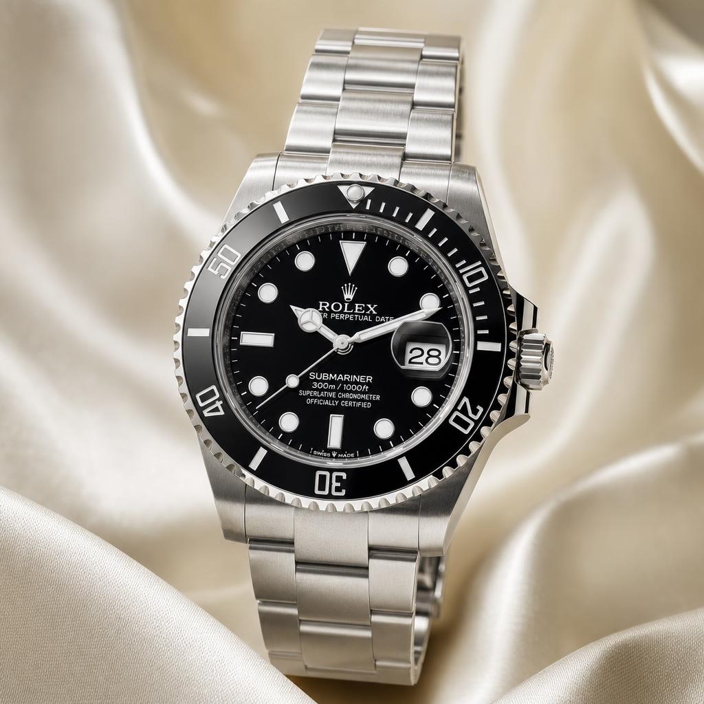 Rolex Submariner Date 126610LN — Black lacquer, Chromalight display