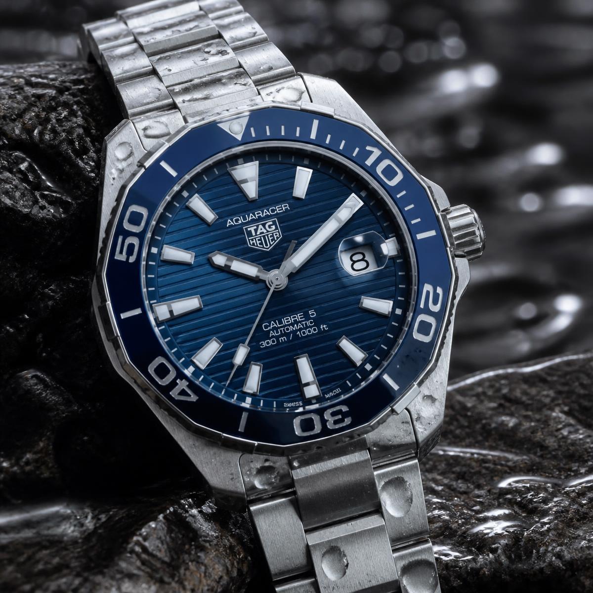TAG Heuer Aquaracer Professional 300 WBP2111 — Blue sunray with applied indexes